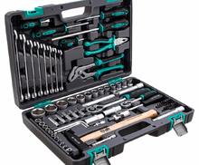 Набор инструментов, 1/2", 1/4", CrV, пластиковый кейс 76 предм.// Stels